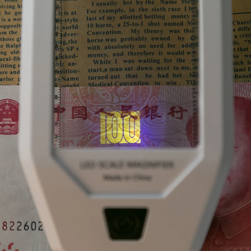 TH-8017 Portable Illuminated Magnifying Mirror,Multi Functional Paperweight Magnifying Glass Led  And Scale