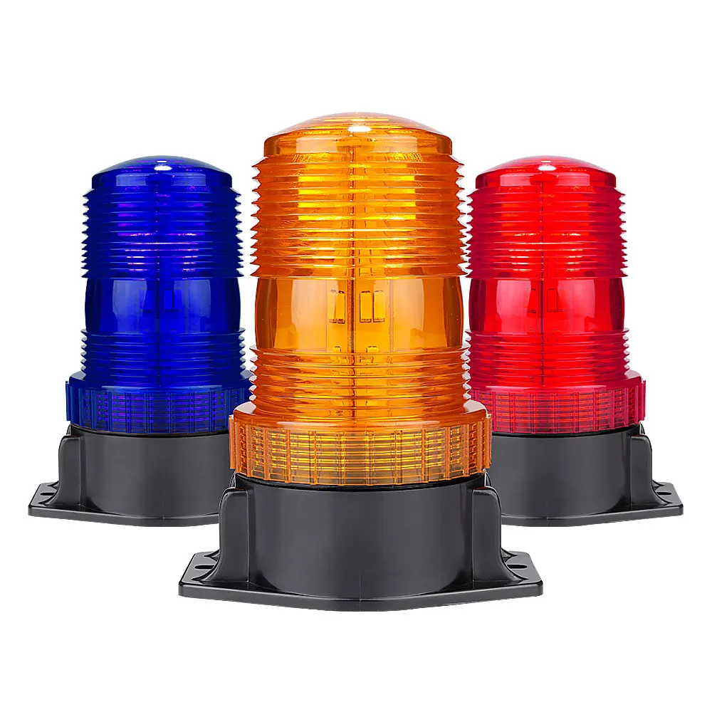 Emergency Vehicle Safety Lamps 10-110 Volts Police LED Amber Strobe Warning Lights Forklift Rotating Beacon Light