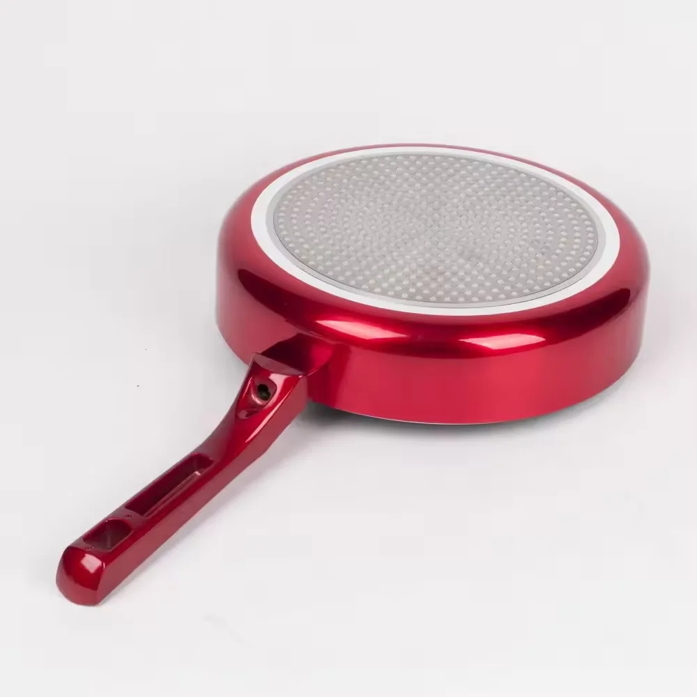 20-28cm Deep Frying Pan flat bottomed pan with Lid nonstick marble Pans for All Stoves Non-toxic Skillet with Cool Touch Handle
