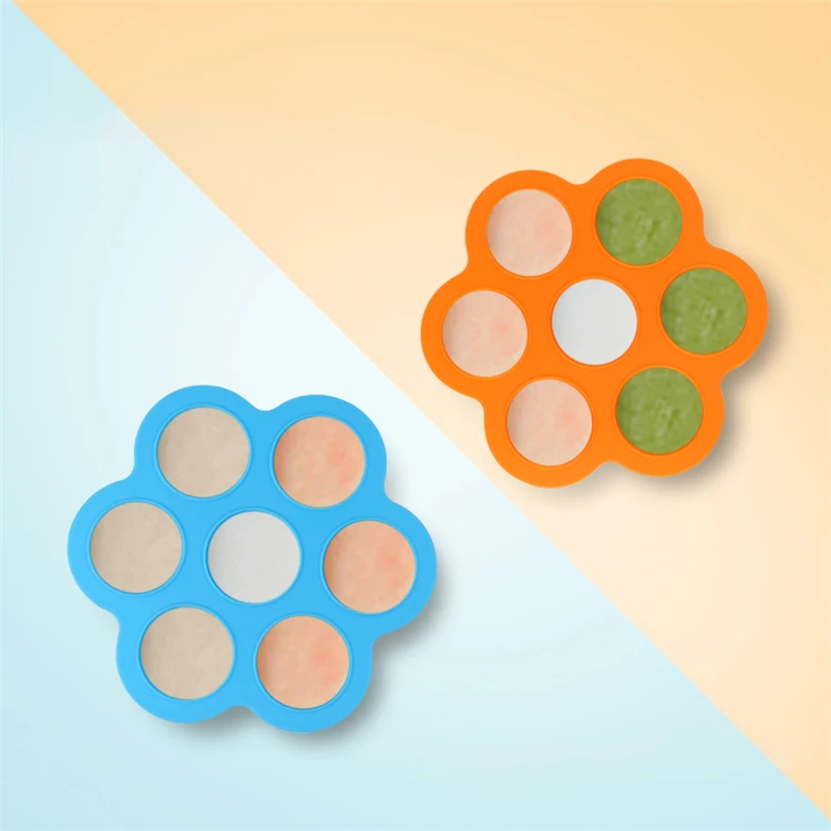 Amazon Hot sell  Baby Plate Silicone Ice Cube Tray Baby Food Storage Container and Freezer Tray With Lid