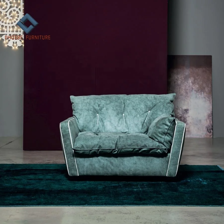 Nice single custom reasonable cheap wholesale price living room luxury swivel nubuck leather sofa chair design