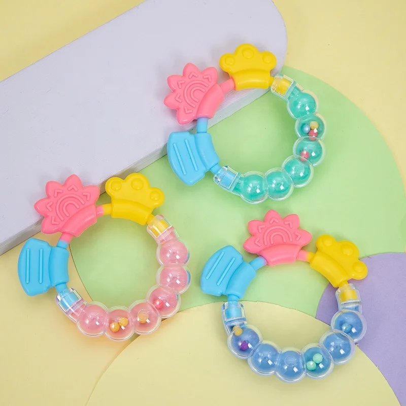Wholesale OEM Baby Silicone Dental Gel Teeth Grinding Stick Toy Food Grade comfort Can Emit Sound