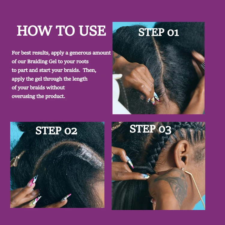 Braiding Gel Extra Hold Custom Loc N Twist Gel Organic Smooths Anti Frizz Hair Molding Braid Gel