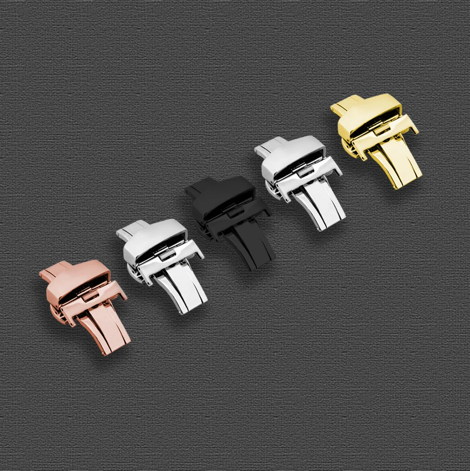 Custom  Watch Buckle  18mm 20mm 22mm 24mm Deployment Clasp For Watch Strap Folding Butterfly Stainless Steel Watch Buckle