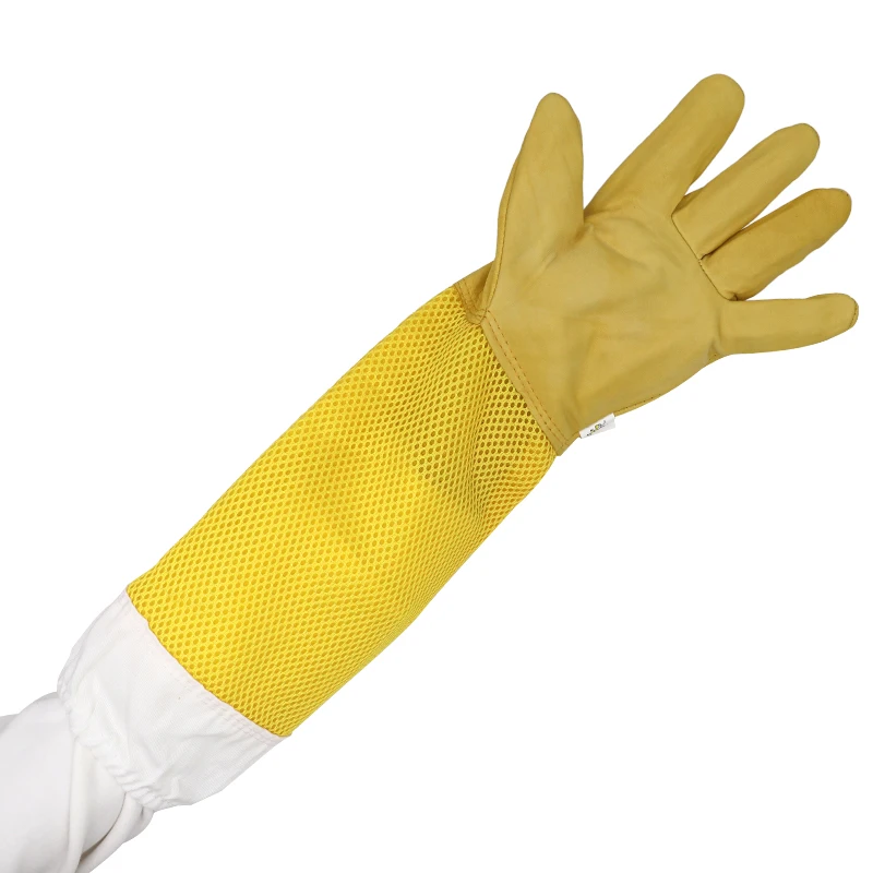 Beekeeping professional equipment leather gloves yellow bee keeper protective gloves