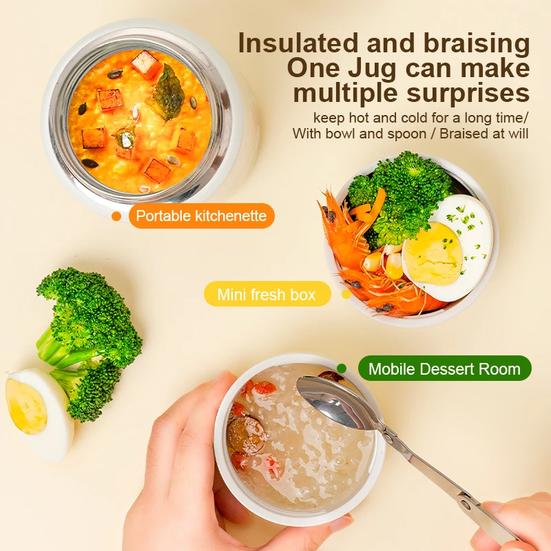 Wholesale Insulated Vacuum Hot Food Flask Thermo Stainless Steel Food Warmer Container for Food