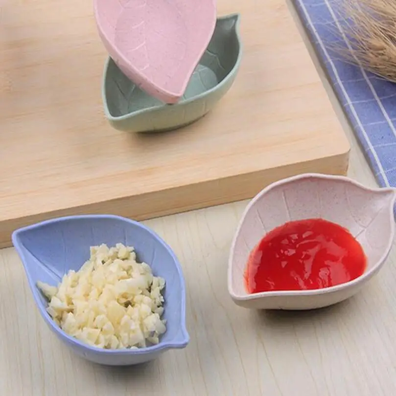 Wheat straw leaves small plate kitchen tableware vinegar sauce seasoning plate seasoning plate round savory side dish dish
