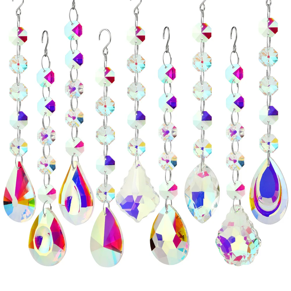Honor of crystal Leaf glass Drop Beads Lighting Crystal Pendant Wedding Party Decoration Hanging crystal chandelier prisms