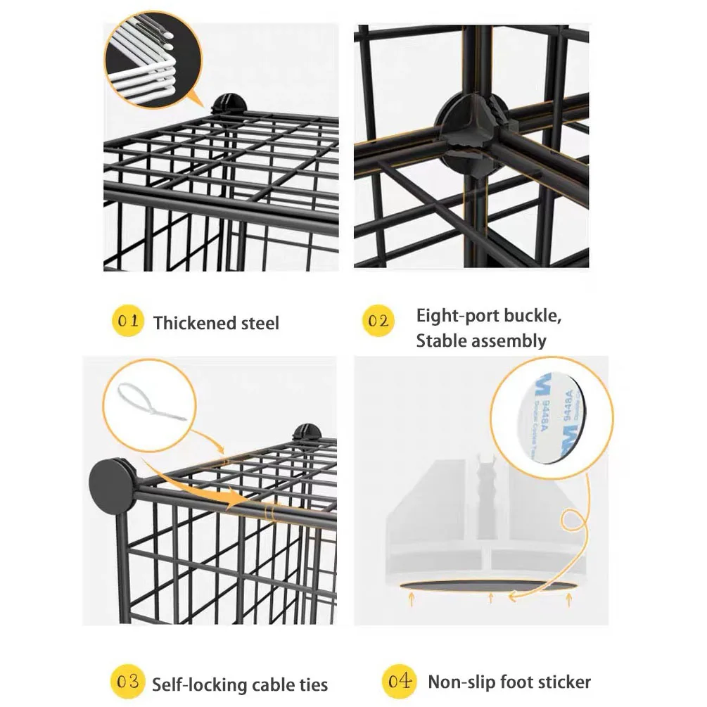 Hot Sale DIY Iron Net Panel Cage Rabbits Cats Iron Wire Gird Board Safe Outdoor Indoor Playpen Small Pet Fence Dog House