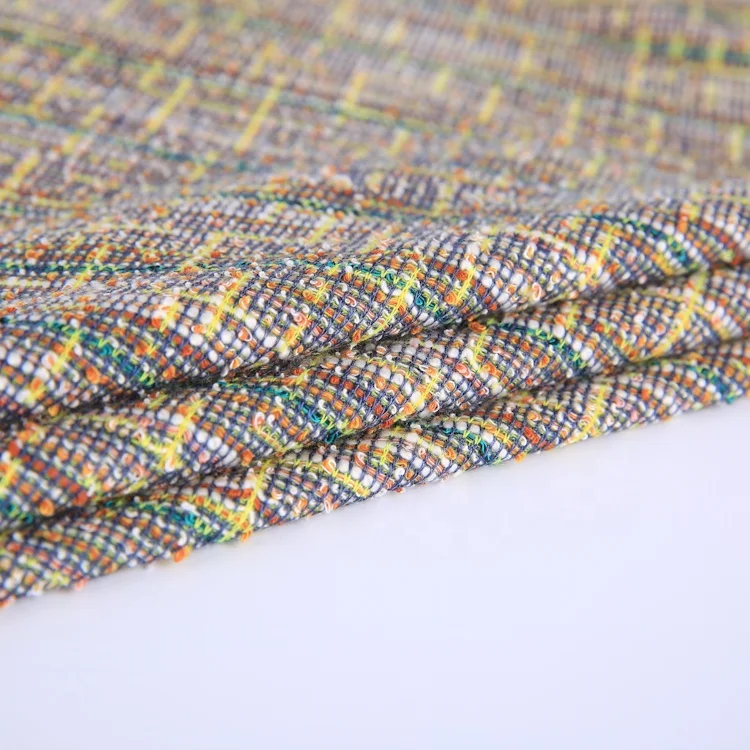 
High quality multi color rayon polyester jacquard yarn dyed knitted tr fabric 
