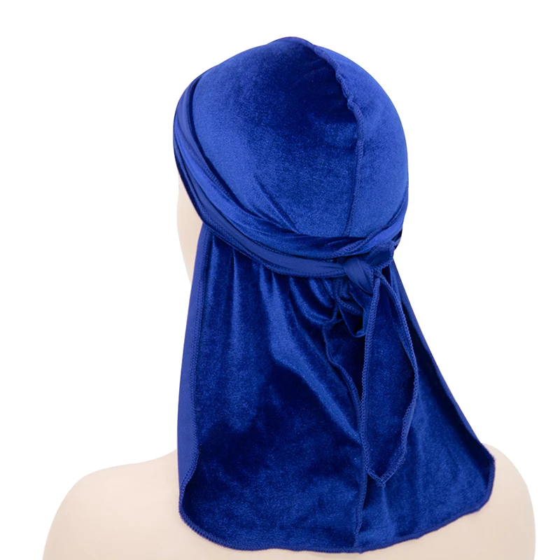 ELLEWIN Wholesale Designer Headbands and Bonnets Velvet Durags for Men Stretch Headwraps Crushed Waves Doo Rag