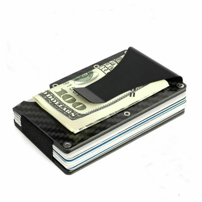 2022 Minimalist  Aluminum Money Clip Wallets Pocket RFID Blocking Metal Wallets for Men