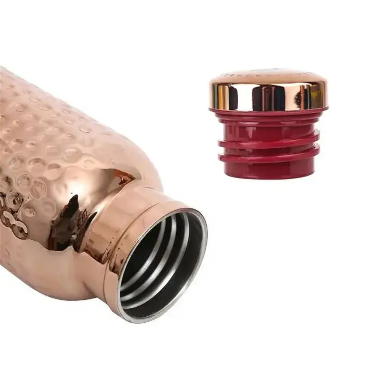 Ailingalaxy 620ml Pure Copper Water Bottle Handcrafted For Heath Benefits Customized Size Printed Branding Logo Hammered