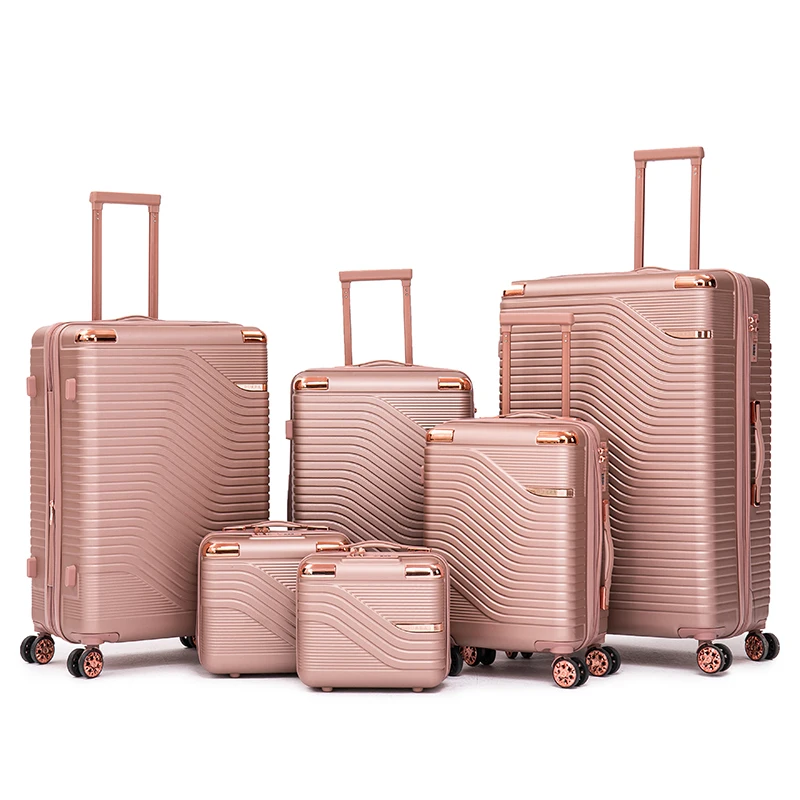 Customized 6pcs luggage set travel luggage spinner wheels trolley bag suitcase