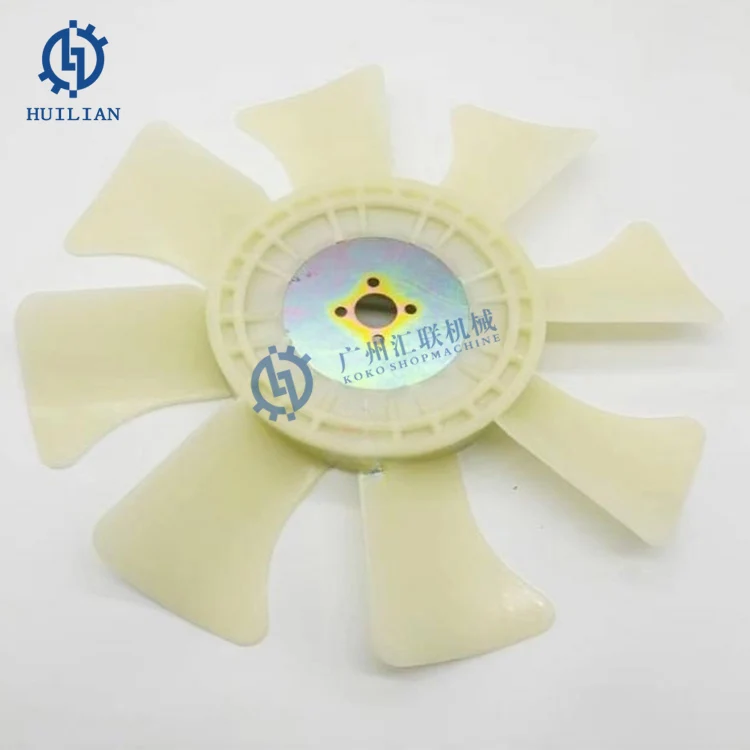 129436-44740 Fan Cooling Engine Y@nm@r 4TNV88  4 Holes 8 Leaves Fan Blade Fits  K0m@tsu PC40-7 PC35R-8 4D88E 4D84-2