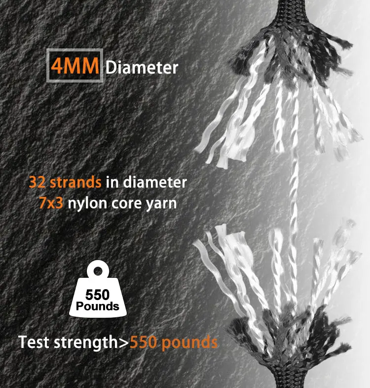 Baiyuheng Factory Direct wholesale camping multicolor nylon cord reflective paracord 550 4mm 7 strand cheap rope For Survival