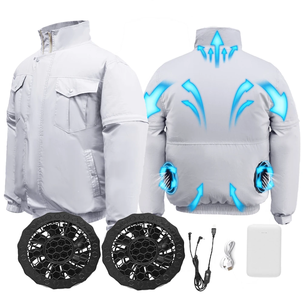 Gel flexible Cooling Vest With Fan Gray Cooling Fan Clothes 5V Battery Power Water Jacket Cooling Motor For Climbing