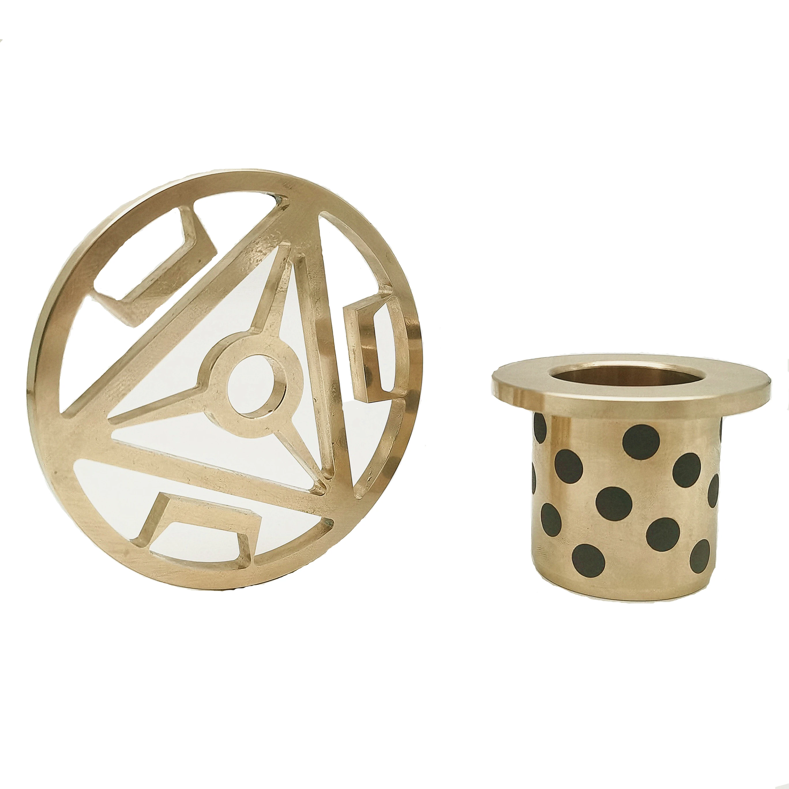 
SANLONG JFB Shouldered Oil Free Bushings I.D. E7 Copper Alloy Flanged Brass Sleeve Custom MPFZ Brass + graphite Sliding Bearing 