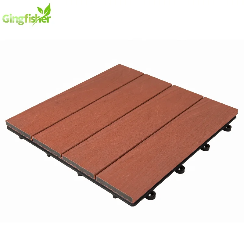 New Outdoor Co-Extrusion Plastic Floor Tile DIY Wood Plastic Composite interlocking tiles for Patio