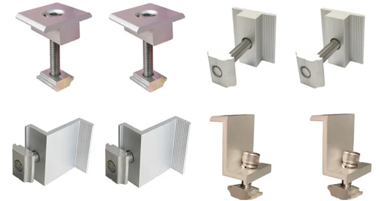 Aluminum Framed Panel Clamps PV Mounting Kits Solar Panel Module Mid Clamp with Bolt and Nut