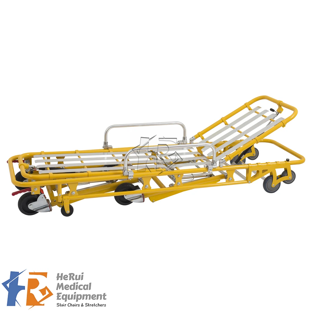 Emergency Ambulance Medical Equipment Folding Adjustable Ambulance Trolley