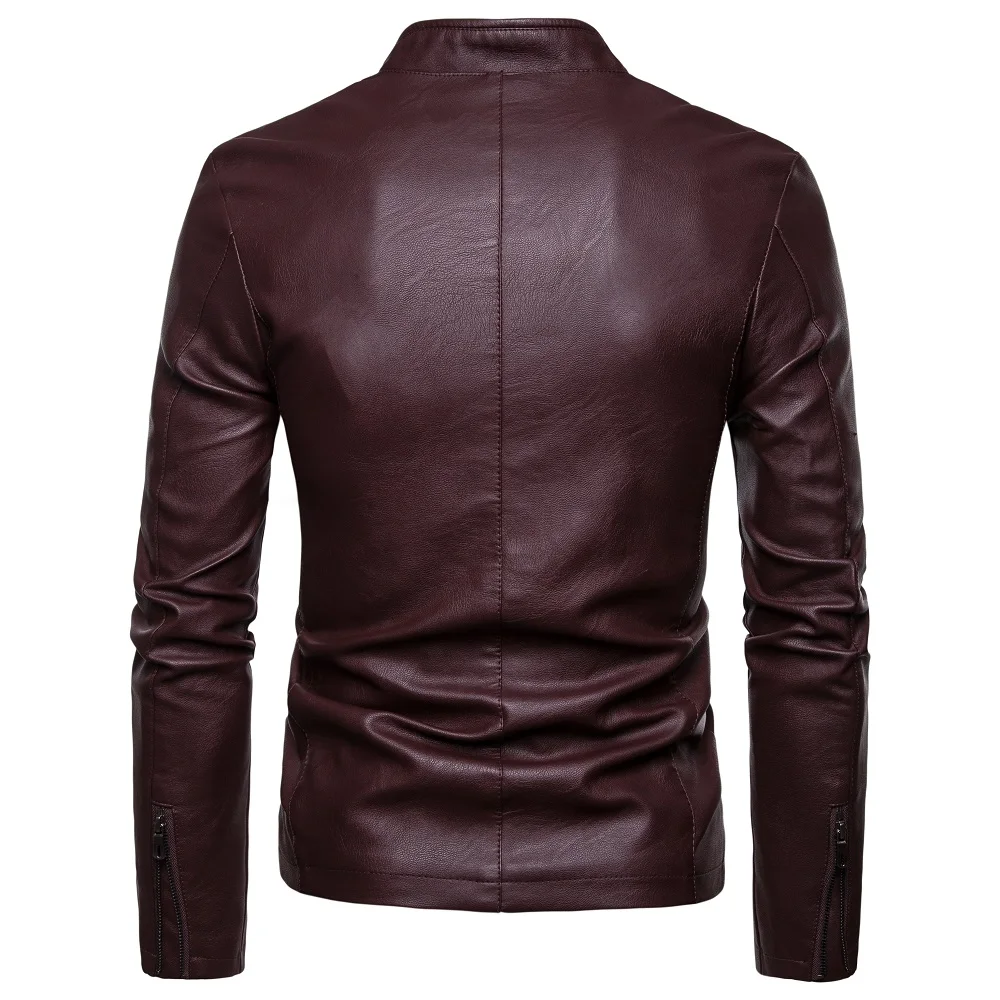 Liu Ming Autumn Winter Fashion 2024 Trending Men Clothing Casual Stand Collar Motorcycle Leather Jacket Plus Size Coat