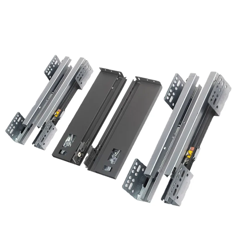 3 Fold Full Extension Hidden Telescopic Rails Soft Close Undermount Concealed Drawer Slide