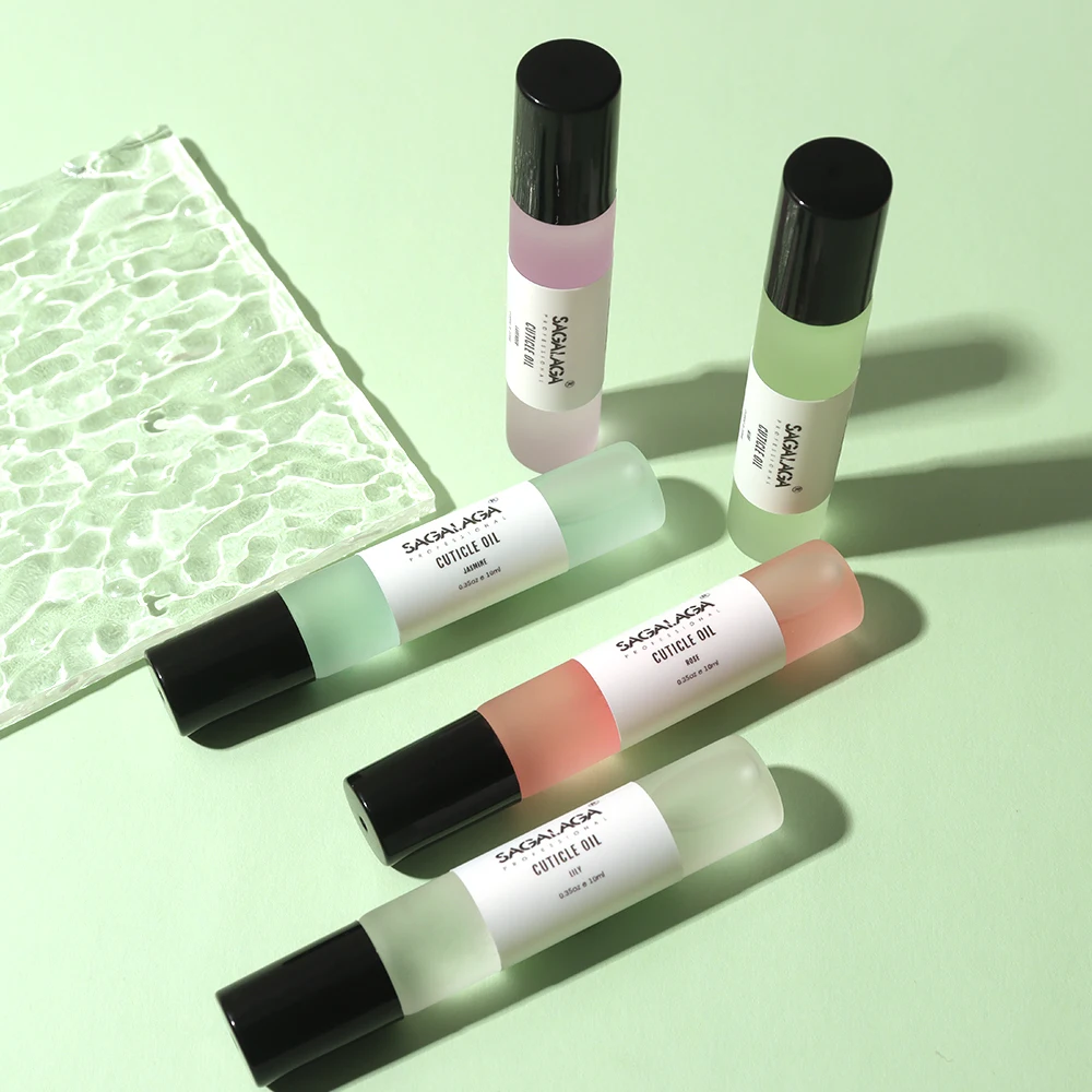 13 Scented Glass Nail Cuticle Oil Bottle With Roller Ball Oem Custom Logo Nail Care Kit Manicure & Pedicure Set Wholesale