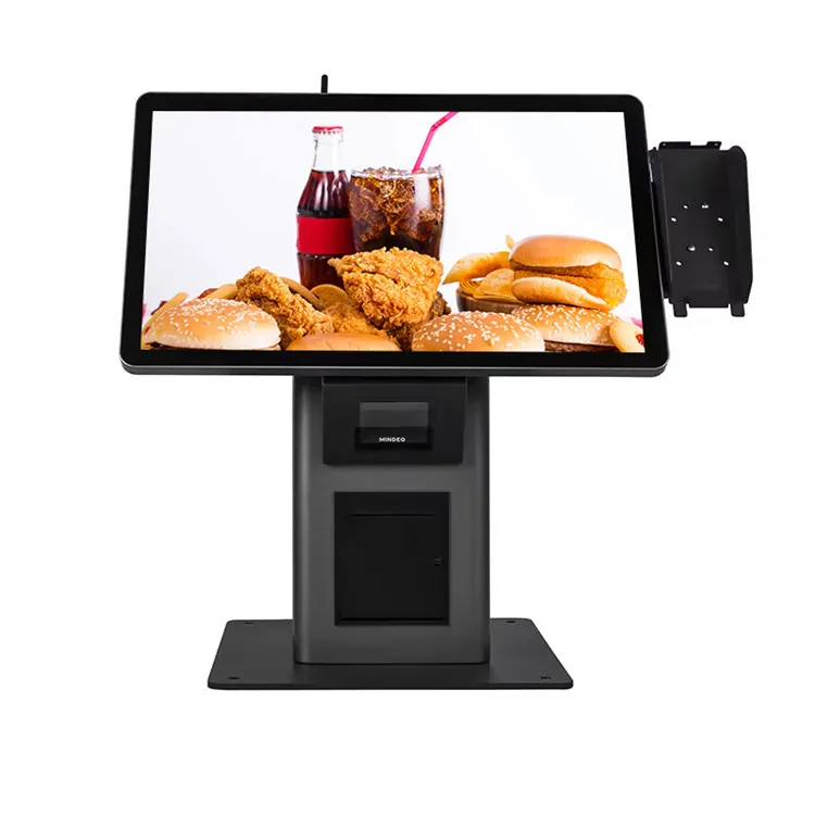rfid card reader kiosk floor standing pos terminal system window android restaurant self service food ordering kiosk