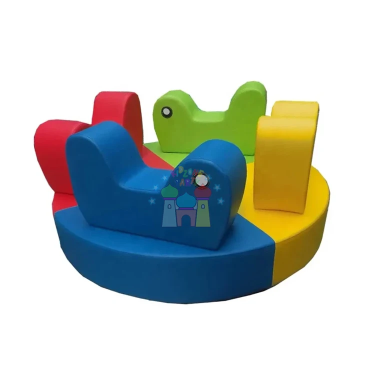 Commercial indoor playground soft play kids riding carousel kiddie ride merry go round