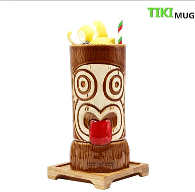  Креативная деревенская керамическая кружка ручной работы tiki размер и форма могут быть изготовлены на