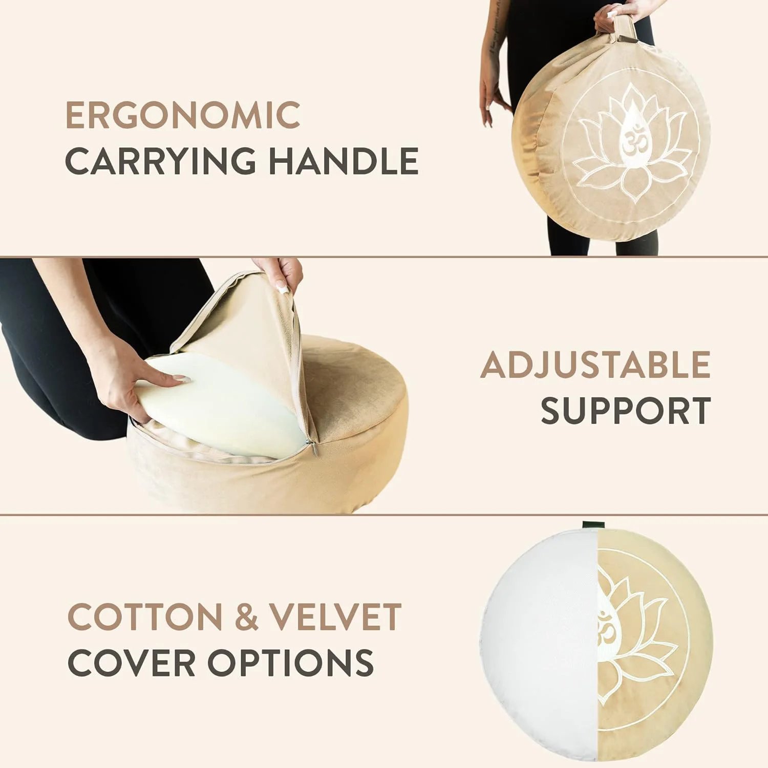 Custom Eco-Friendly Buckwheat Meditation Cushion for Enhanced Comfort Pain Relief and Yoga with Natural Filling For Sitting