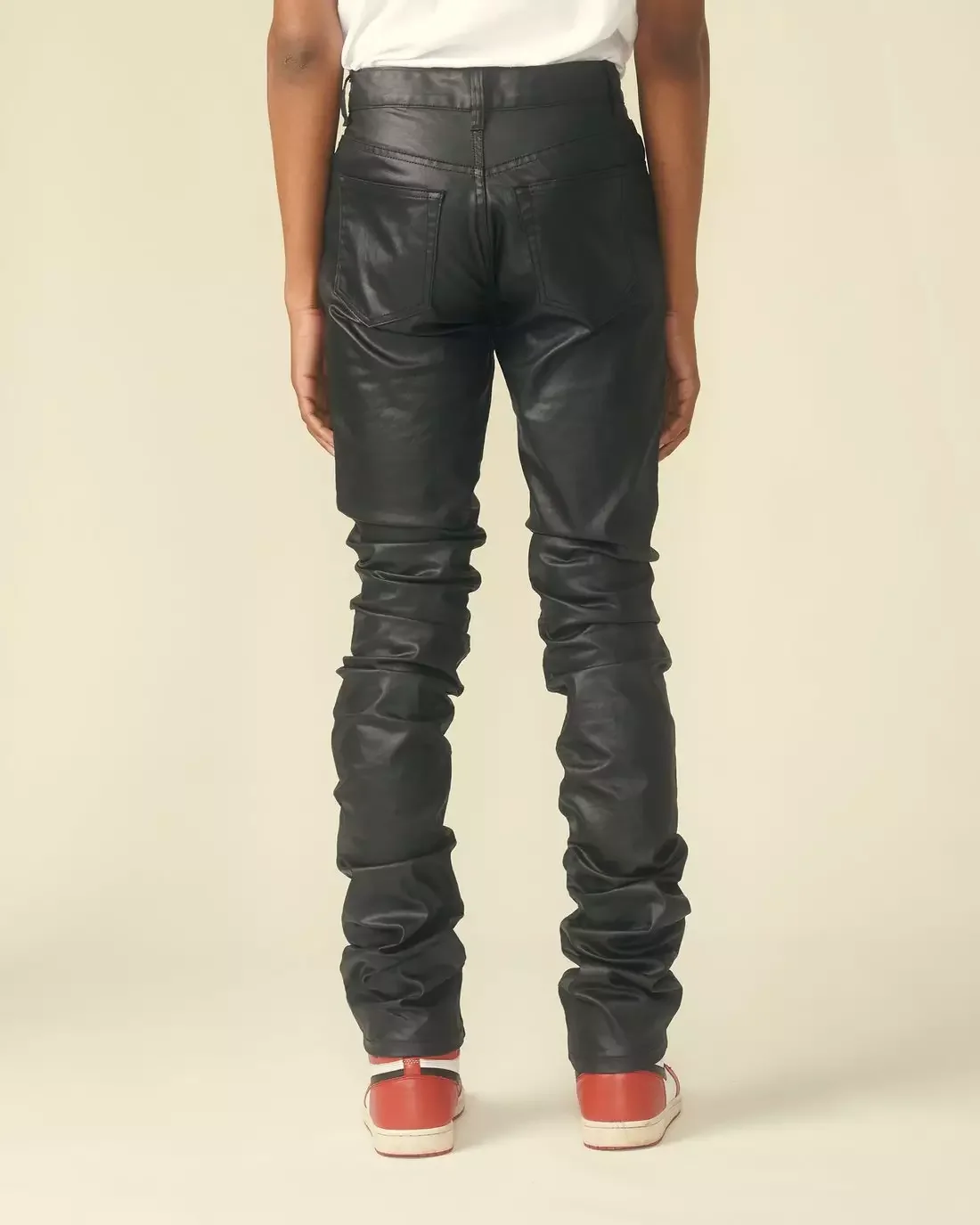 Accept Low MOQ custom stacked wax denim jeans hand wax luxury quality denim jeans for men