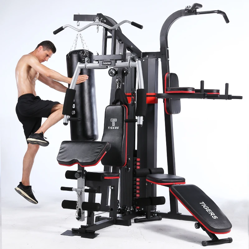 Home Multi Functional 3 Station Strength Fitness Equipment Gym Training Machine