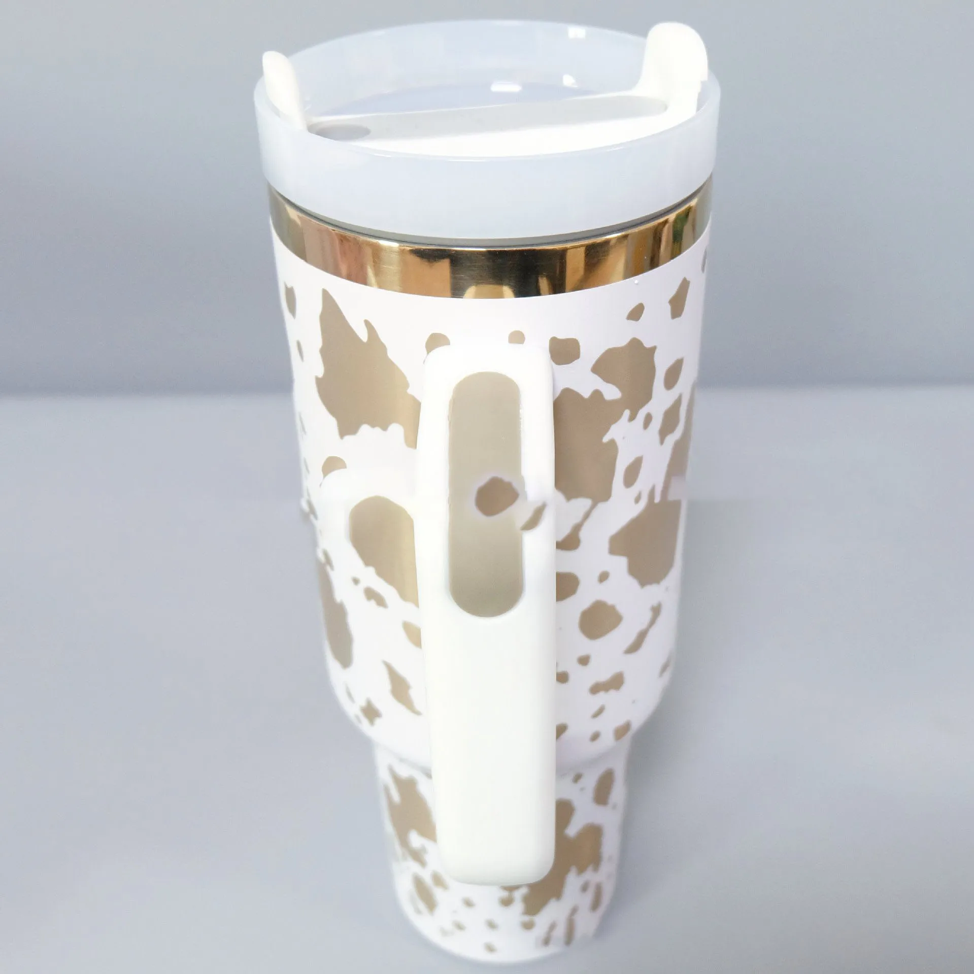 40oz Car cup ion plated laser engraving 40 2nd generation straw with handle steel tumbler large water bottle