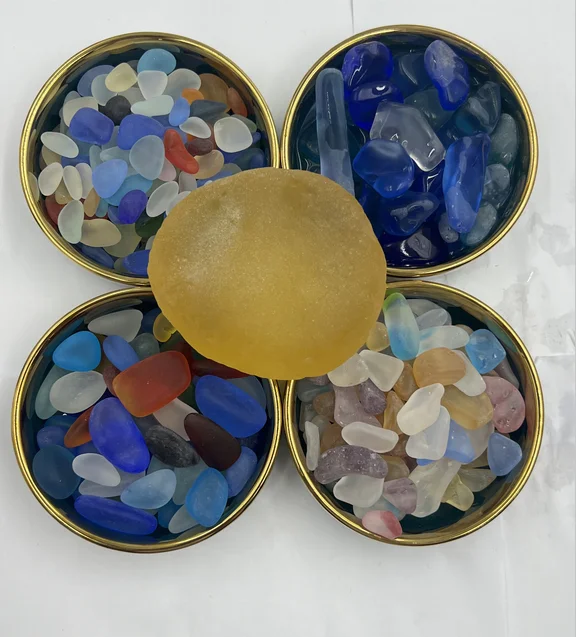 New product launch- Exquisite large piece frosted smooth colored sea glass high-end aquarium decoration