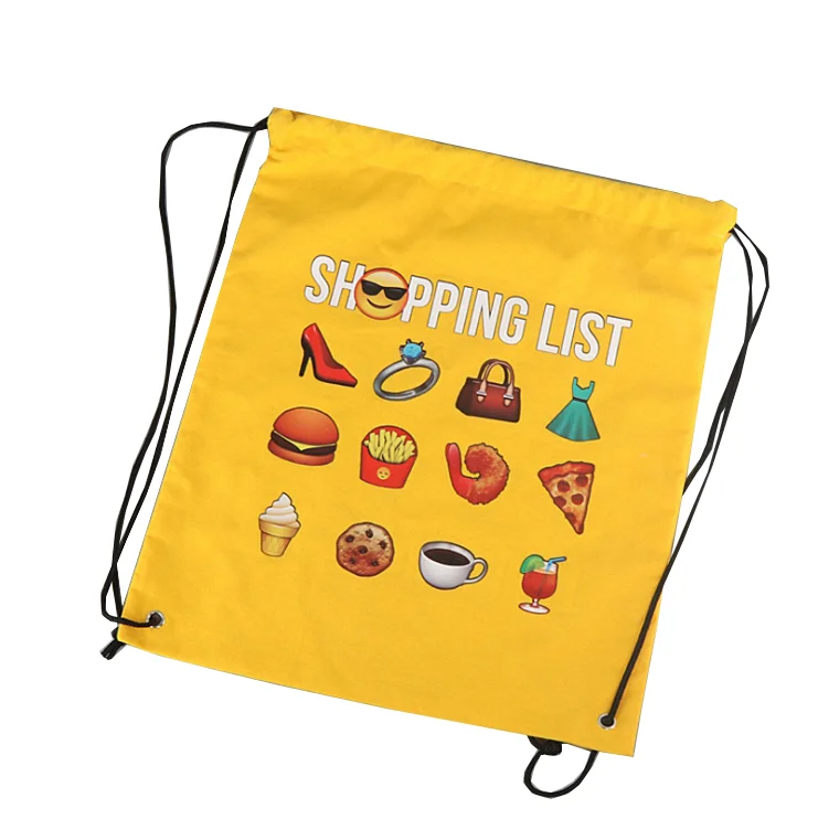 Custom color logo printed big cotton drawstring bags for clothes