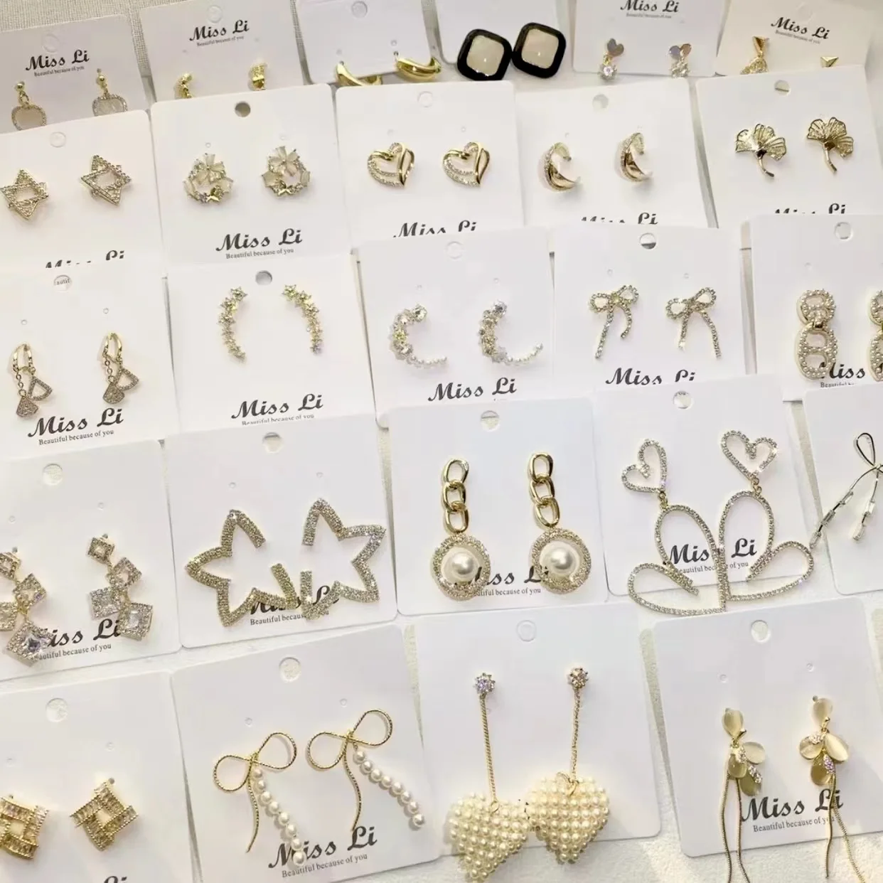 925 Silver Earrings in Kg Wholesale Jewelry Korean Zircon Classic Vintage Gold Plated Diamond Pearl Sterling Silver Earrings