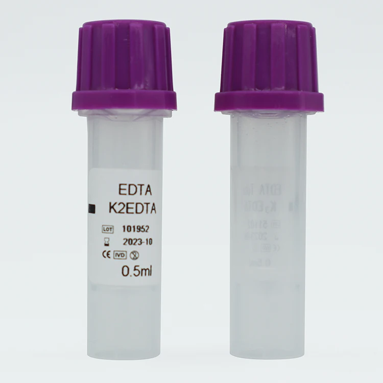 Disposable microtainer 0.5ml edta lavender tube with salient design