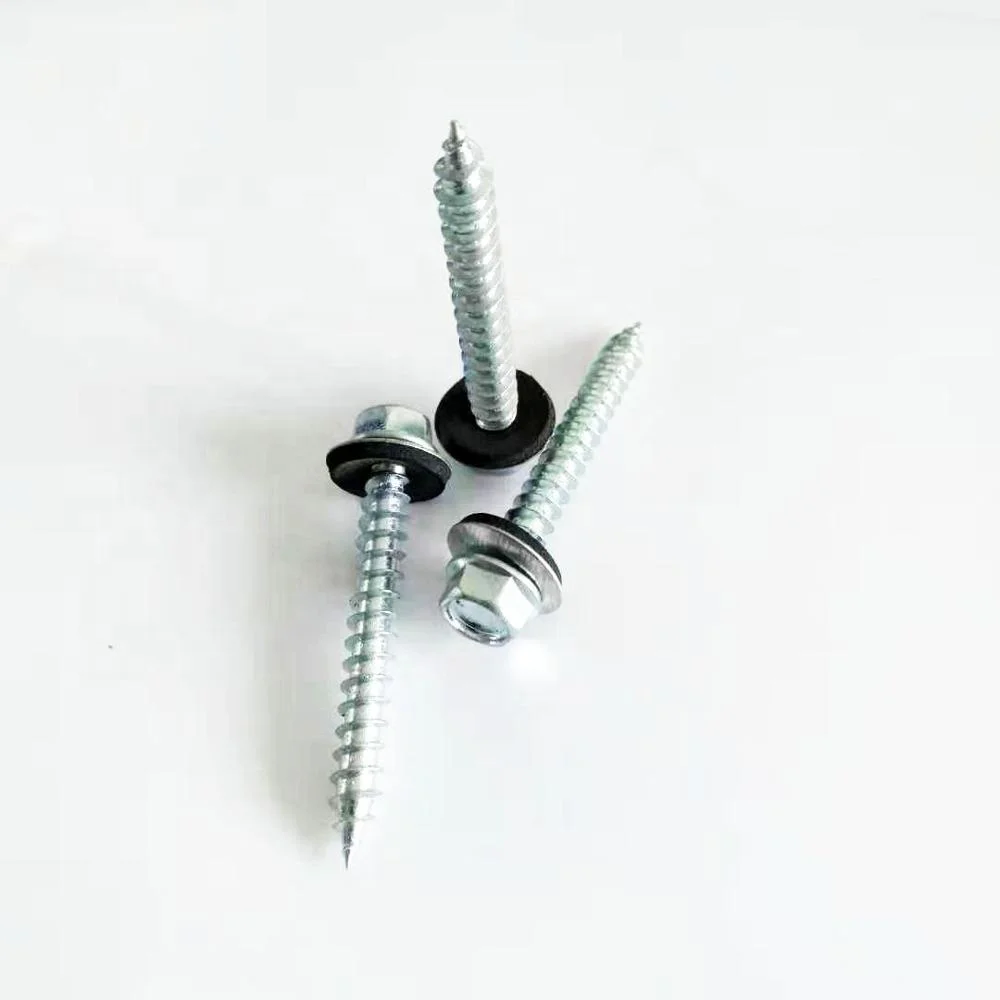 
EPDM washer zinc plated din 7504 hex head patta self drilling roofing screws 