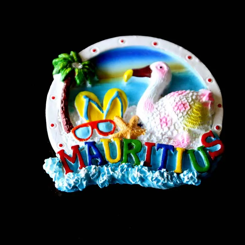 Wholesale custom design Dubai Mauritius tourist souvenir resin dodo bird refrigerator magnet