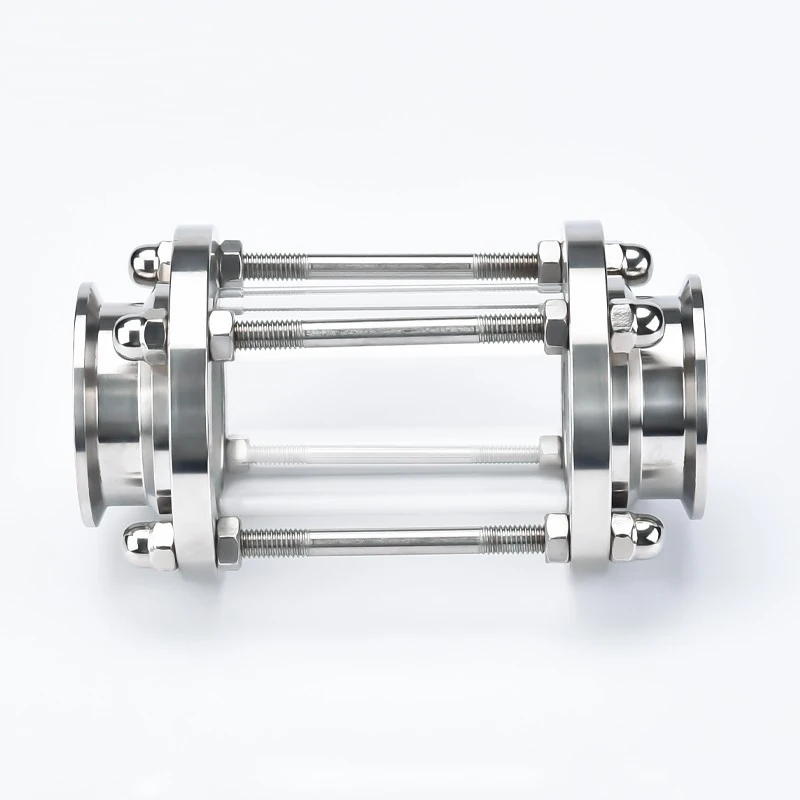 High-End Technology Manufacturing Sanitary 304 Stainless Steel In-Line Triple-Clamped Tube-Type Straight Sight Glass