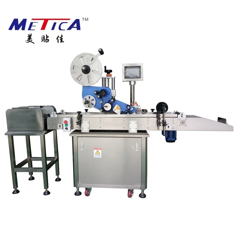 METICA Automatic Feeding Label Applicator For Empty Bags Labeling Machine for thin Bag