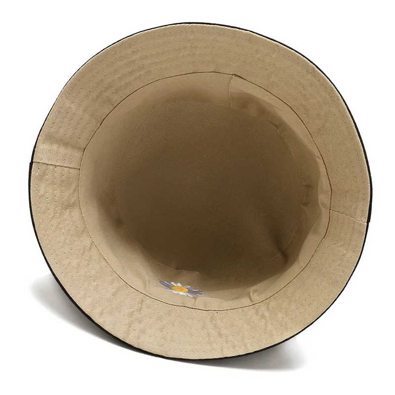 Custom Spring Women Bucket Fishing Plain Hats Sunscreen Sun Cap Little Daisies Double-sided Wear Lady Fisherman