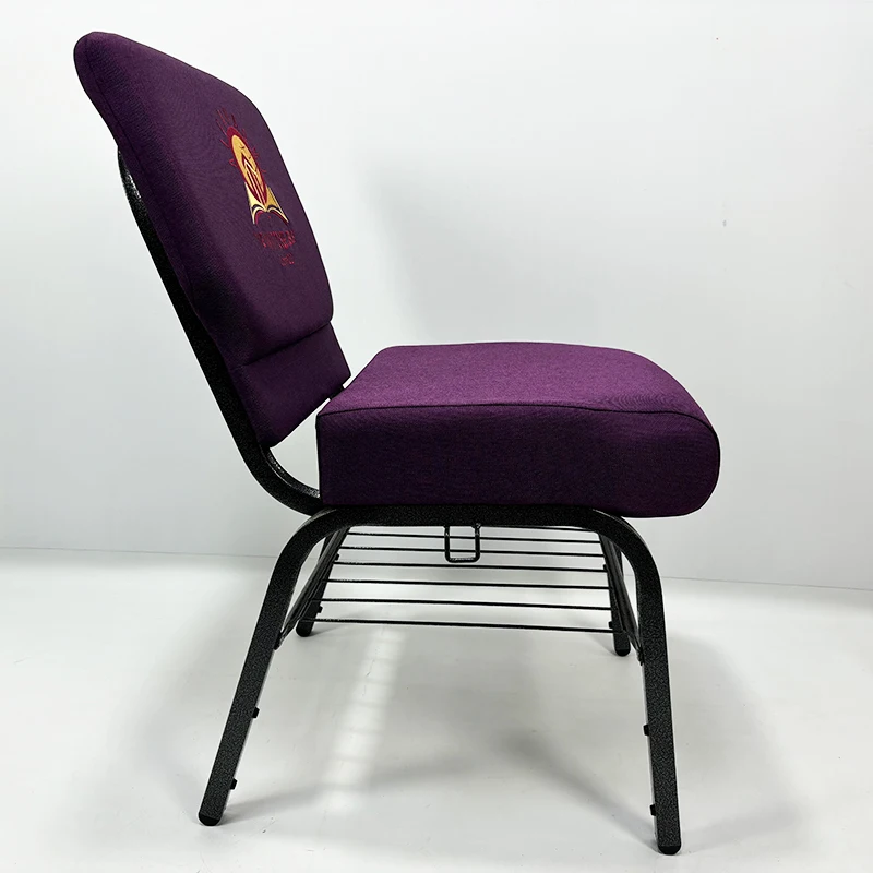 Factory Wholesale Padded Customized Metal Church Chairs Wholesale For Auditorium