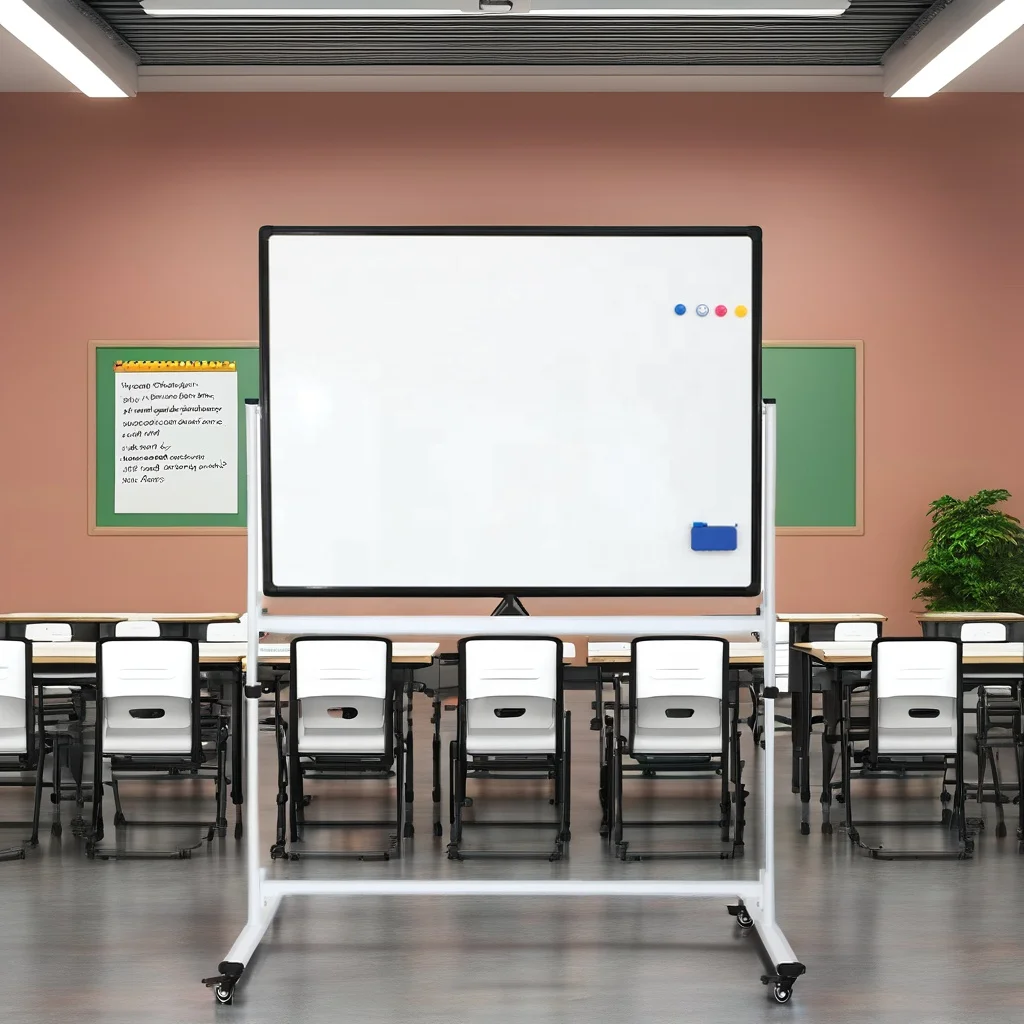 Aluminum Frame Mobile Whiteboard Scholl with 360° Rotated 4 Wheels Custom Dry Easel Marker Magnetic Write White Board with Stand