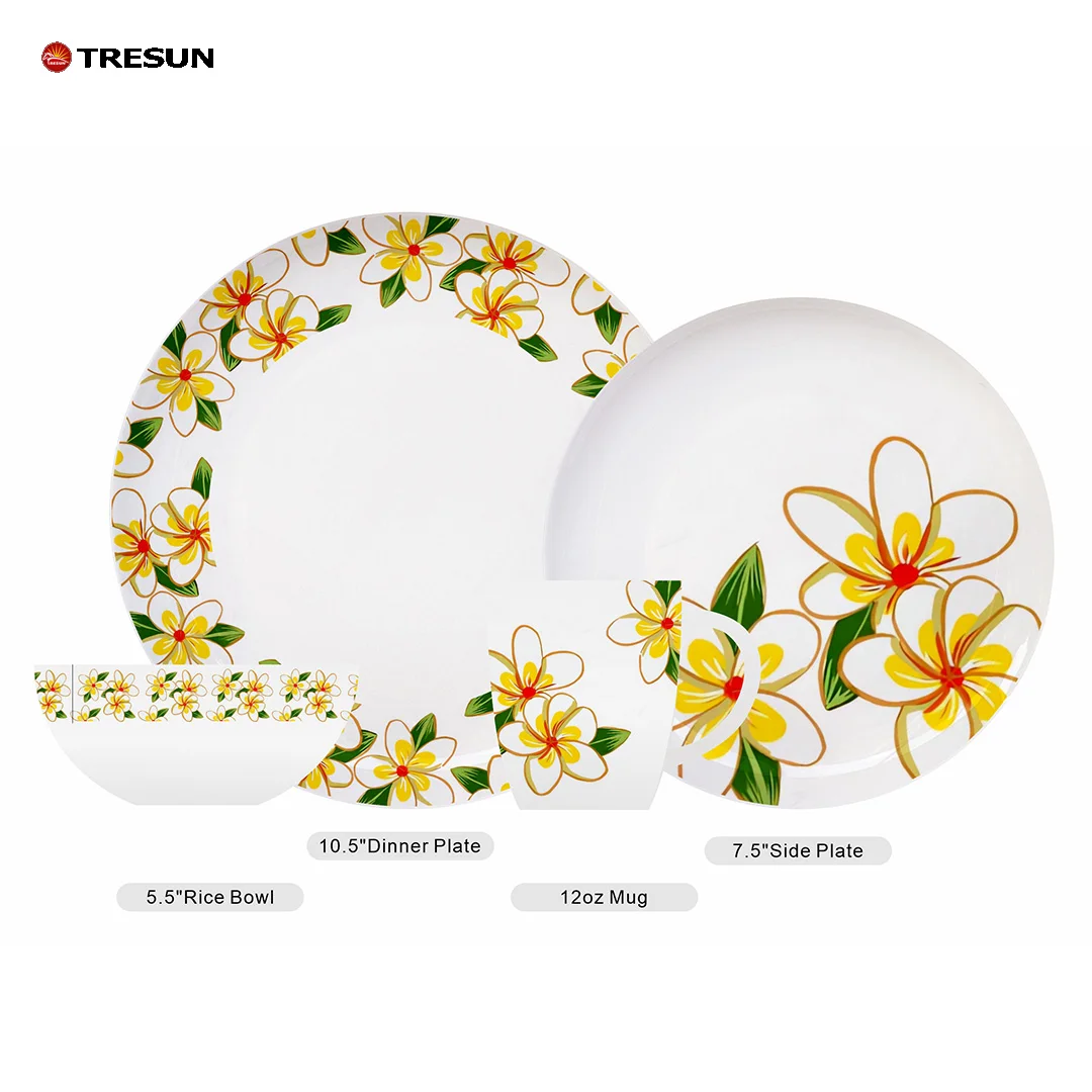 table service 20 pieces full set 2024 oem flower design porcelain dinner set