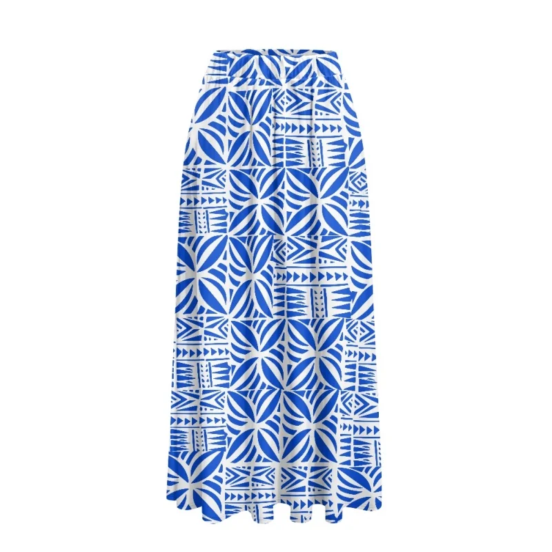 Polynesia Style Pattern Elegant Woman Skirt Low MOQ Print Dropshipping Pocket Maxi Personality Fashionable Lady Long Skirts