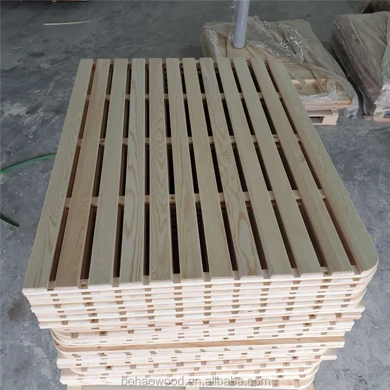 2024 particle board home furniture bed design solid wood bed side board