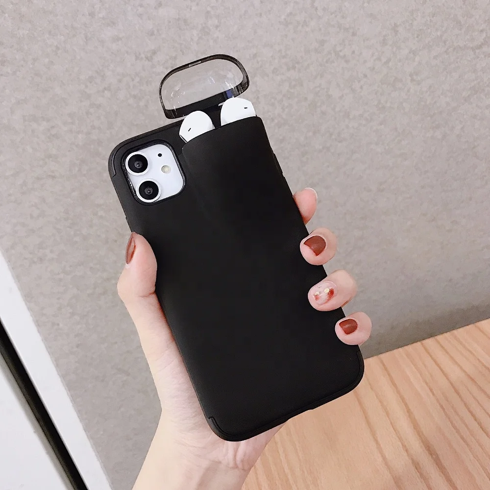 
Hot Selling for iphone/airpods phone case with earphone holder Compatible for iphone 11 pro max X Xr Xs Max 8 7 plus 